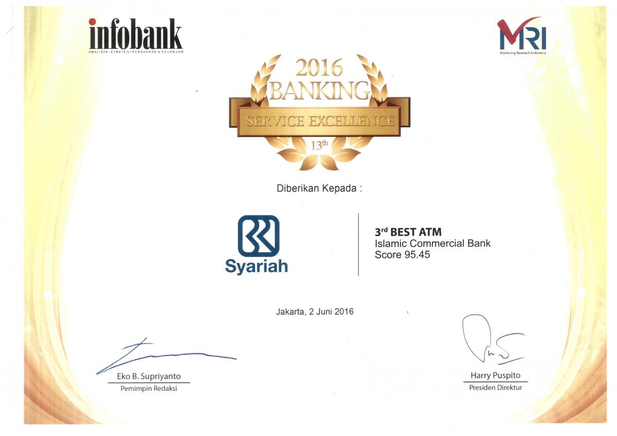 infobank award 2016 - 3rd best atm